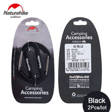 Load image into Gallery viewer, 4 Pcs Naturehike Flat D Shape Camping Carabiner Aluminum Survival Camping Equipment EDC Paracord Buckles Hooks Key Chain 6.5cm
